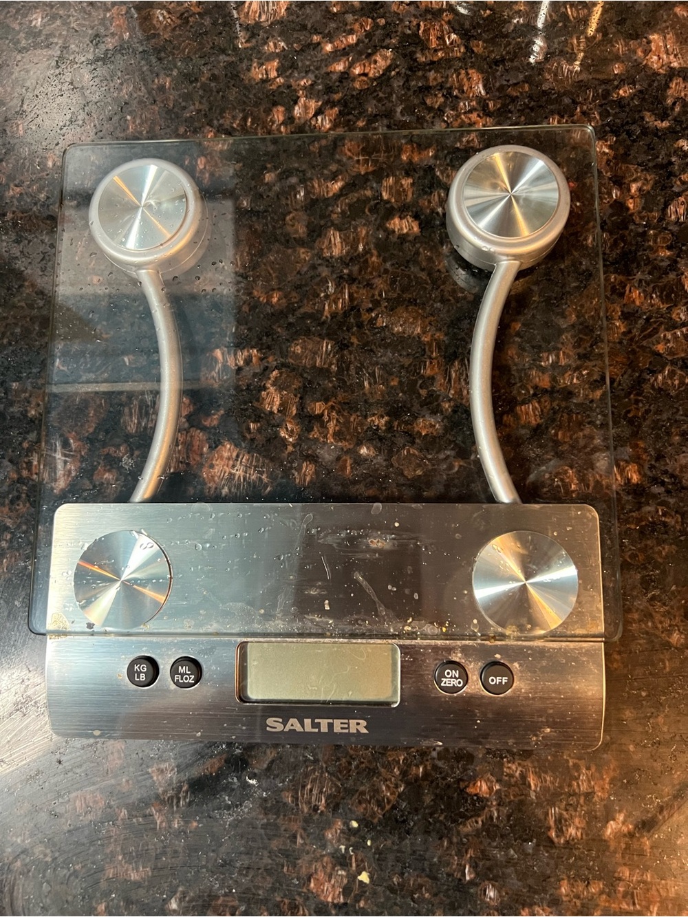 Salter Silver Digital Kitchen Scale with Glass Platform